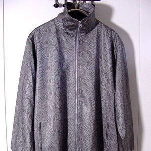 OBO New York Snake Print Faux Leather Jacket Sz 2XL